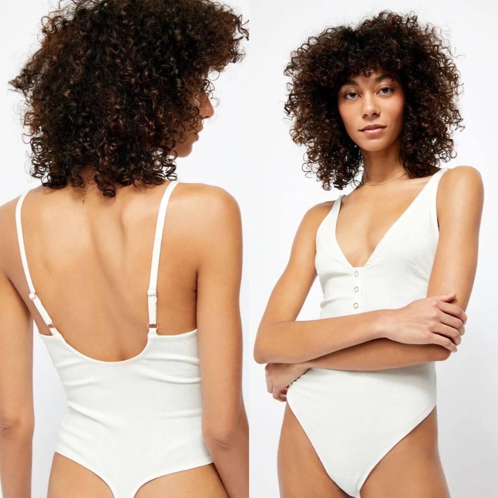 🌞 (NWOT) Free People • Larissa Bodysuit in White